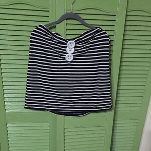 Venezia Black and White Striped Top